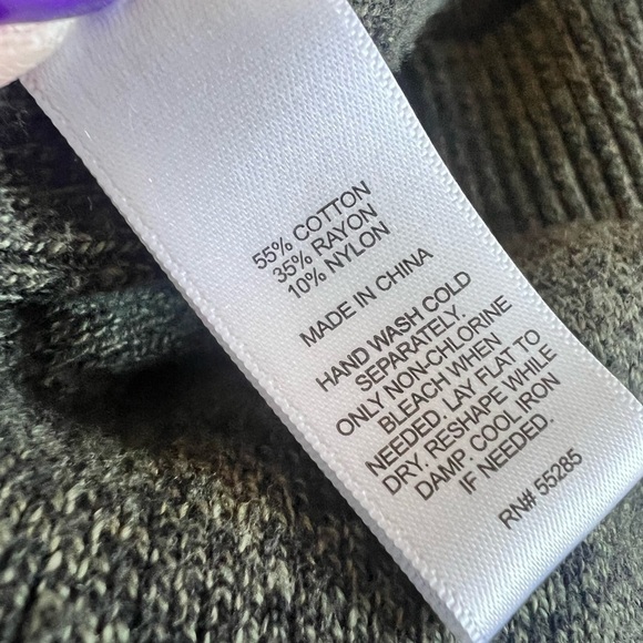 Express Large Green Black Marled Vneck Sweater Cotton Blend - Picture 6 of 7